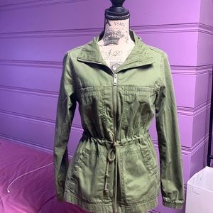 Old Navy Green Spring Cinched Waist Utility Jacket